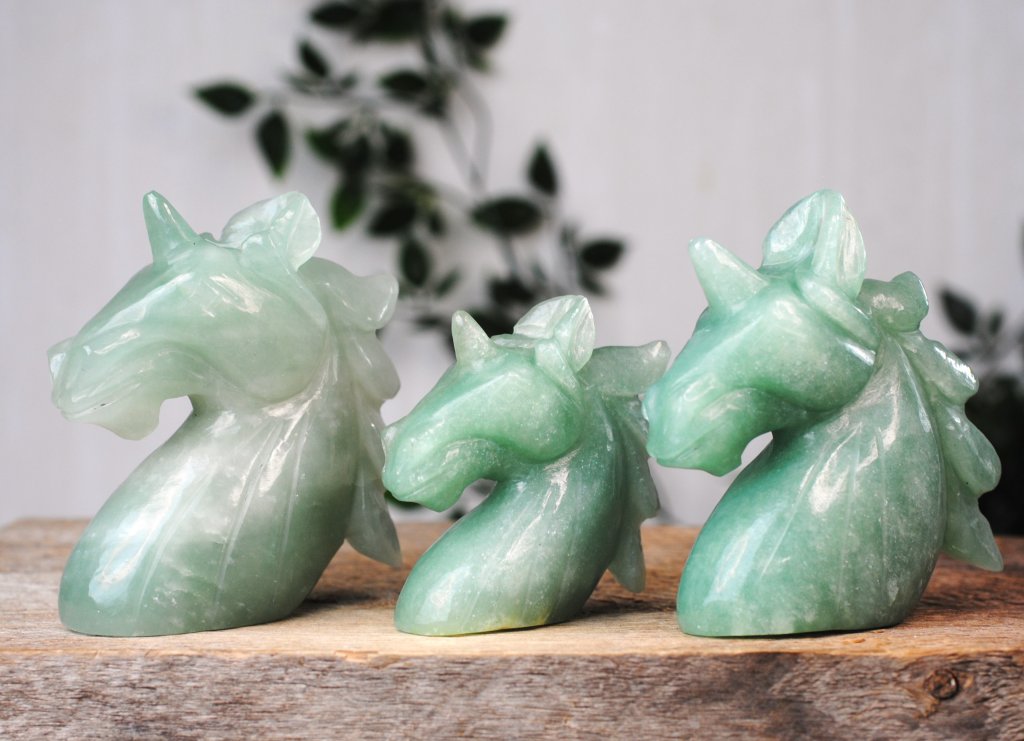 Grön Aventurin - Enhörningshuvud