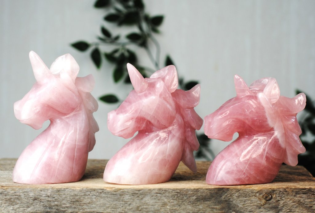 Rosenkvarts - Enhörningshuvud
