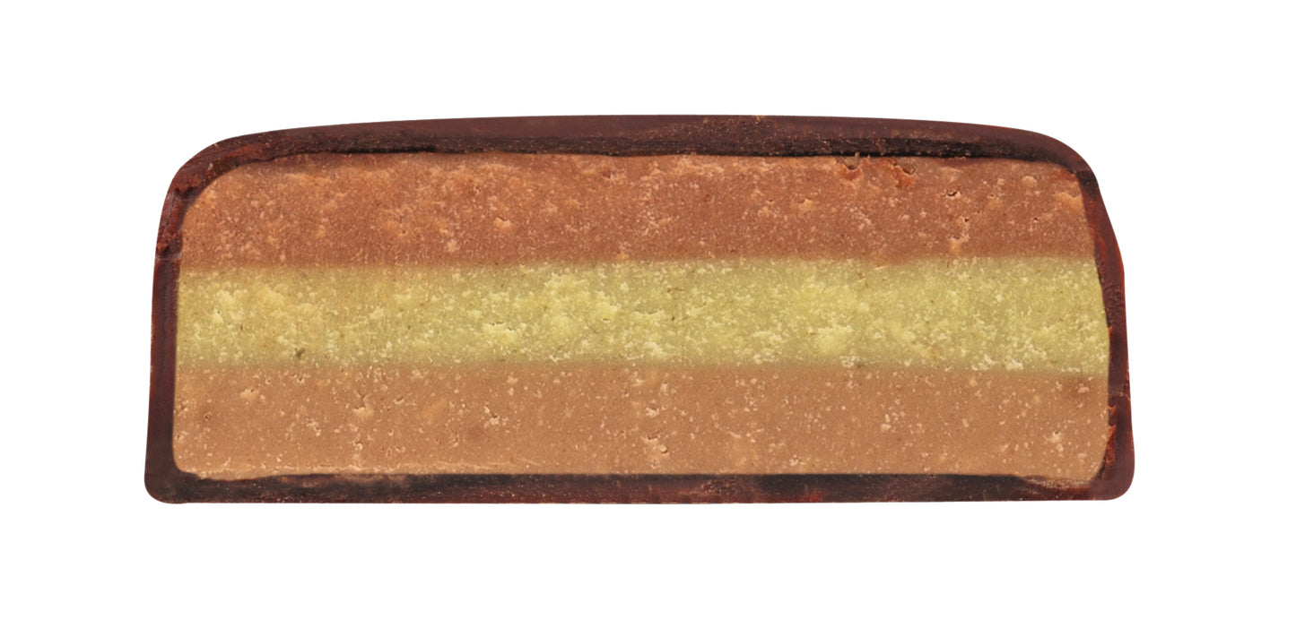 Pralinkaka från Zotter; 3 lager Nougatpralin, 20g (Vegansk)
