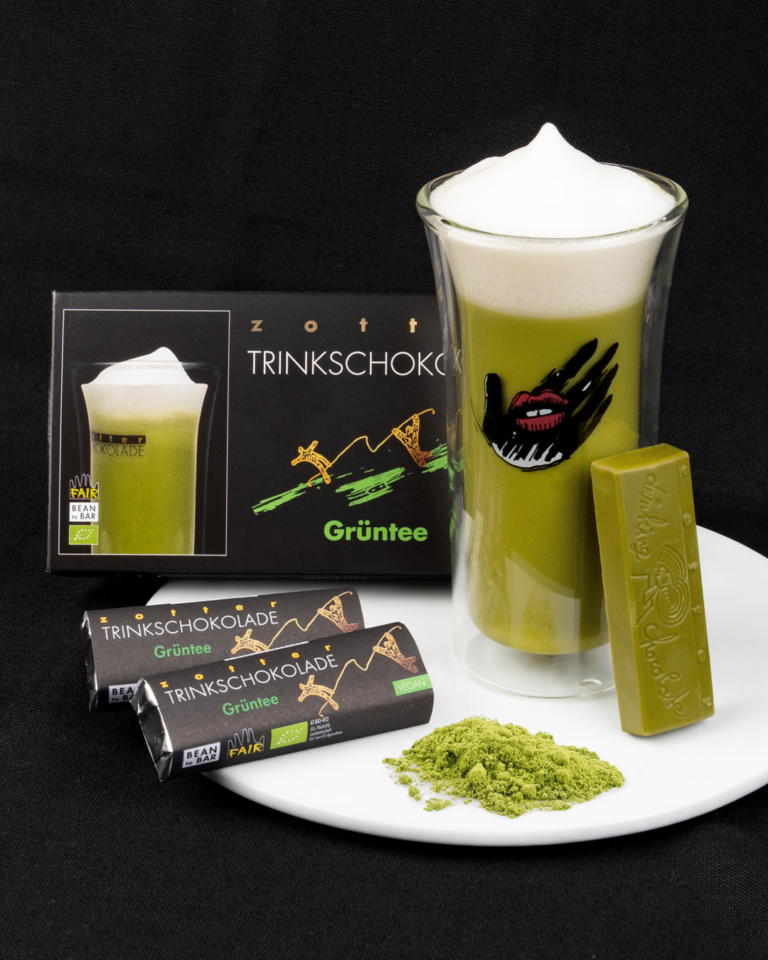 Drickchoklad från Zotter; Choklad + Matcha 22g (Vegansk)