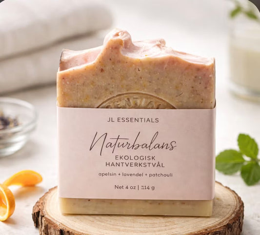 Handgjord Ekologisk Tvål - 'Naturbalans' - Lavendel, Apelsin och Patchouli