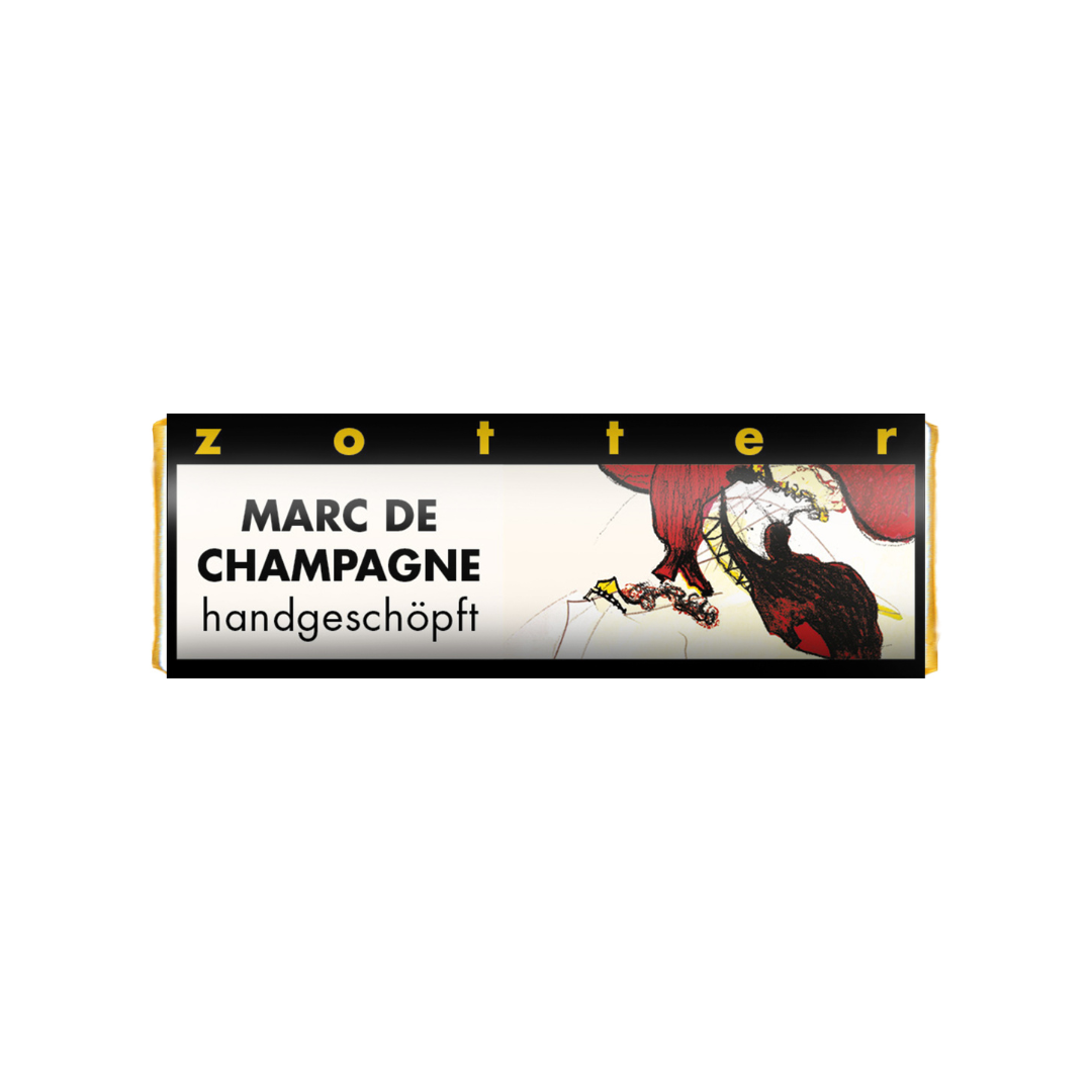 Pralinkaka från Zotter; Marc de Chamagne, Champagne-ganache, 20g