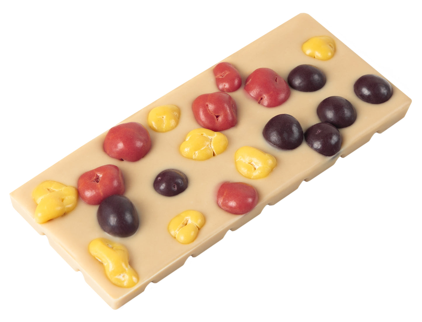 Nötchoklad från Zotter; Vit choklad + Krispiga fruktbitar