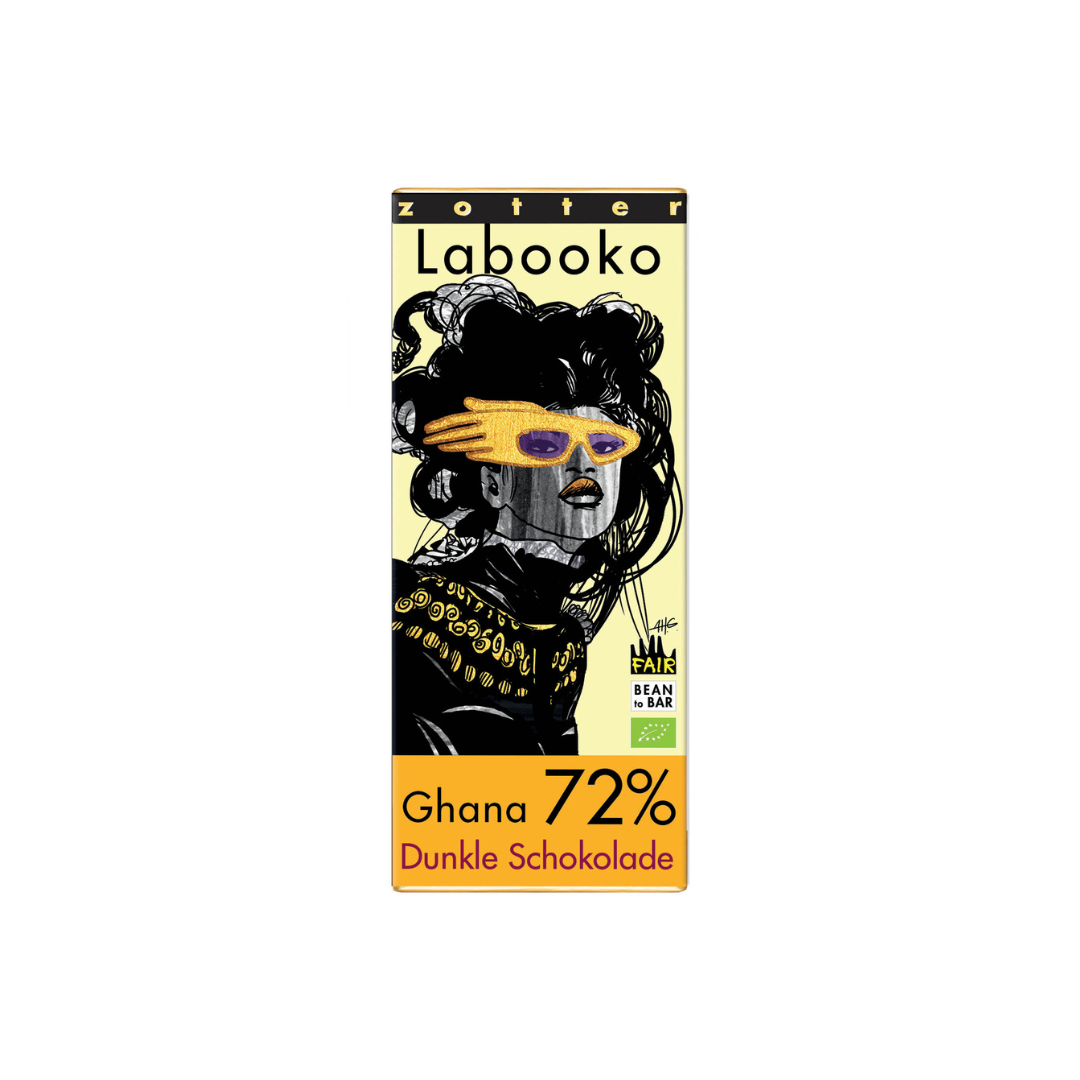 Chokladkaka från Zotter; 72% Kakao från Ghana, 2x35g (Vegansk)