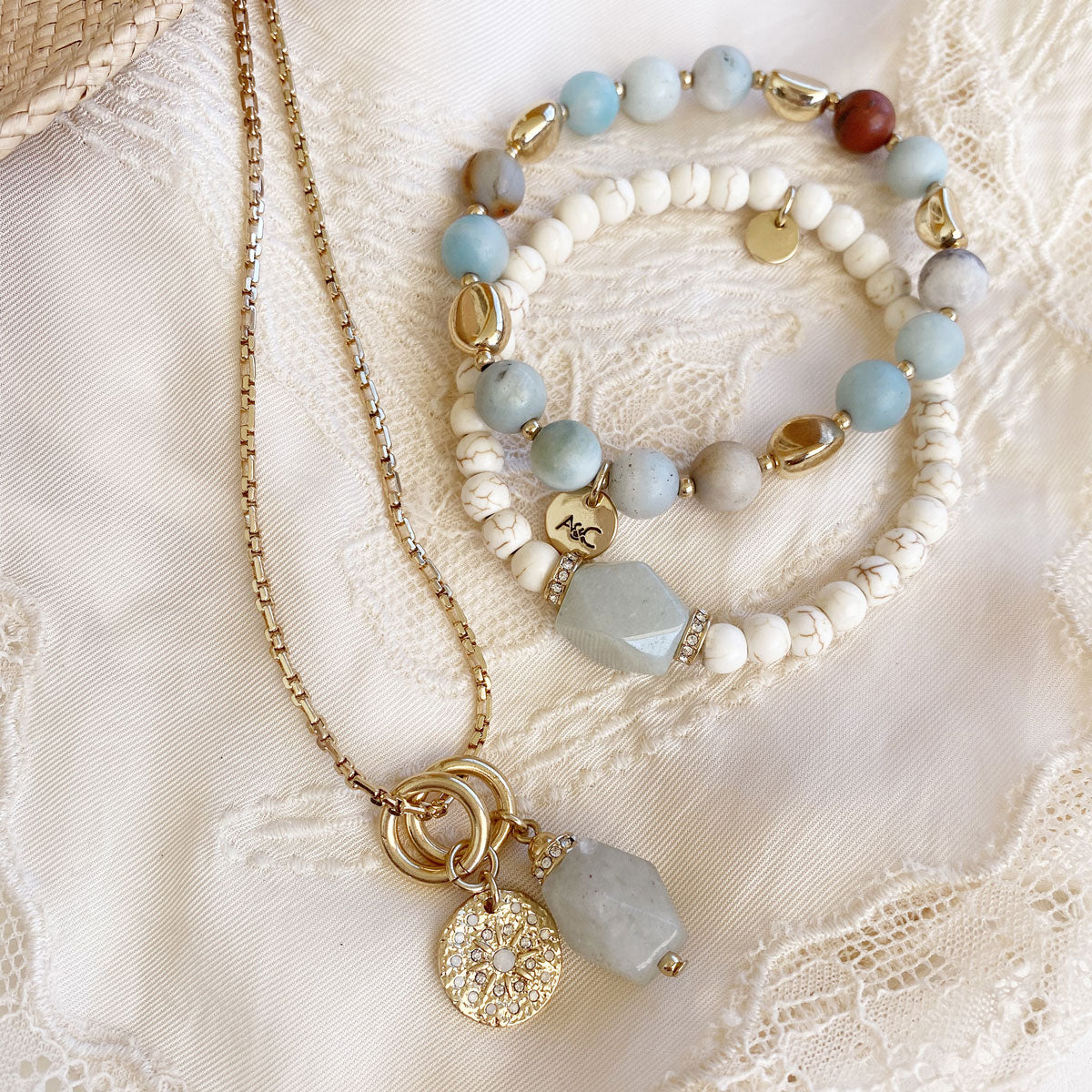 Lång halskedja med Aventurin 'Serenity', A&C Oslo