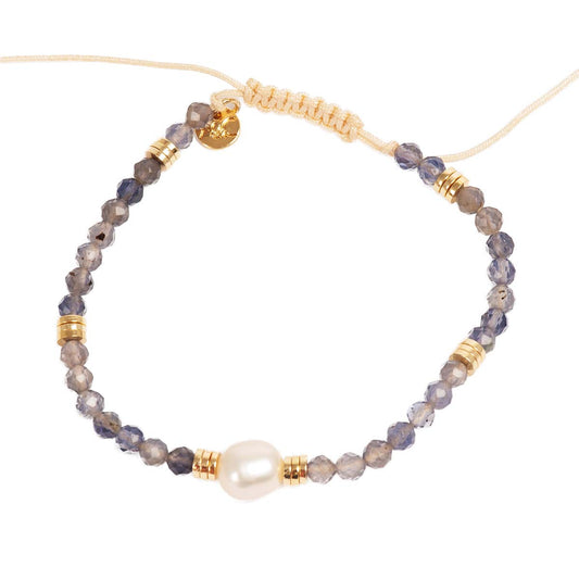 Armband med Labradorit och Sötvattenpärla, A&C Oslo