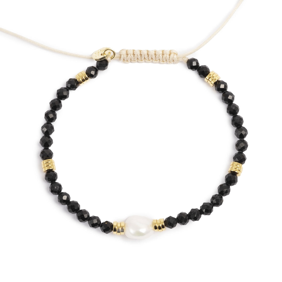 Armband med onyx och sötvattenpärla, A&C Oslo