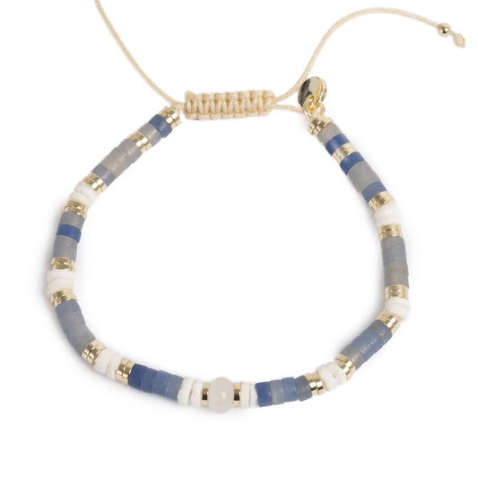 Armband med Blå Agat och Snäckskal, A&C Oslo