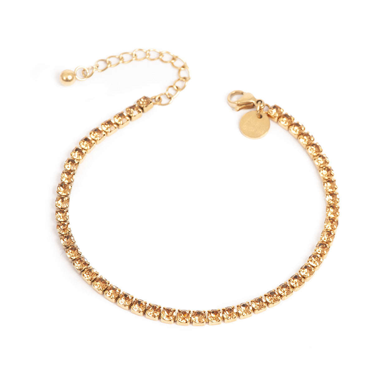 Strassarmband 'Champagne', Guld, A&C Oslo