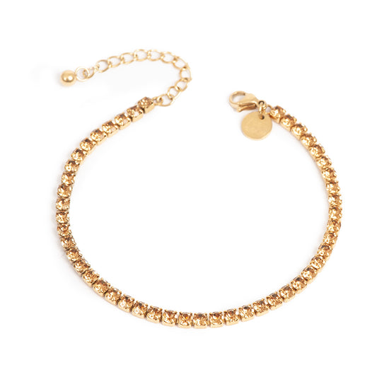 Strassarmband 'Champagne', Guld, A&C Oslo