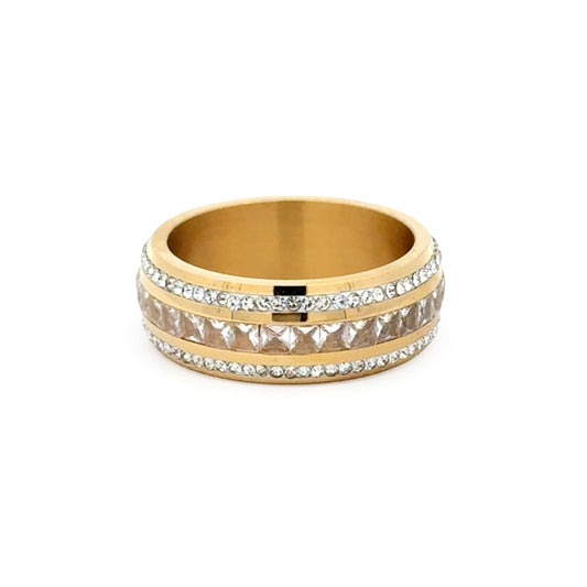 Ring med tre rader kristallstenar, 'Crystal Sparkle', A&C Oslo