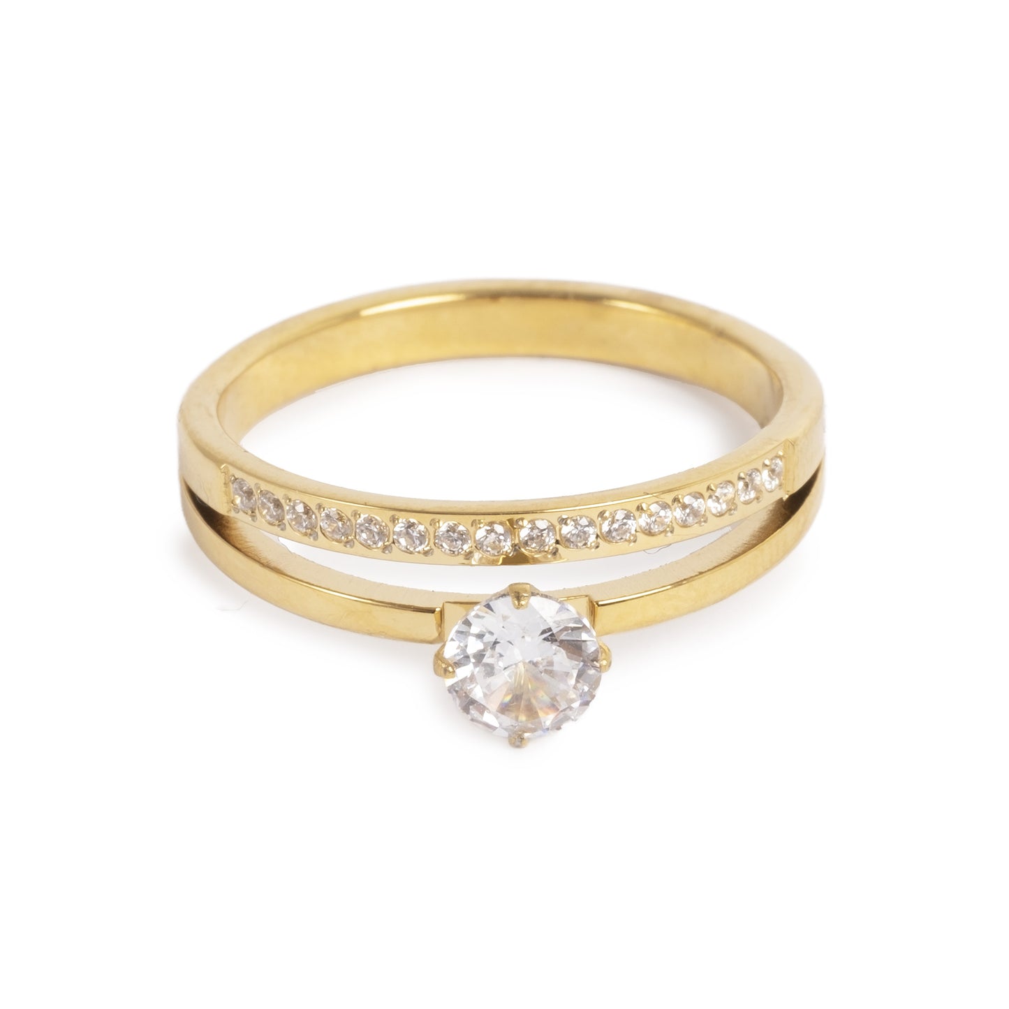 Tvåbandad ring med kristallstenar, A&C Oslo