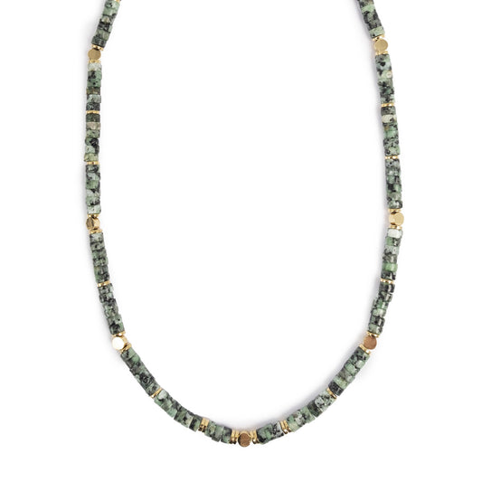 Kort halsband med gröna stenar, 'Wild Nature', A&C Oslo